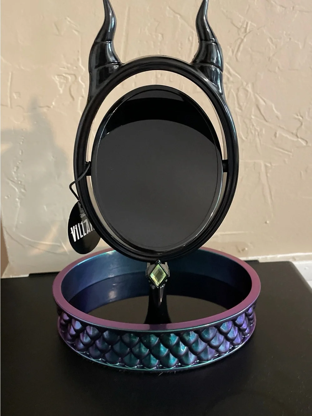 Bath & Body Works Iridescent Mermaid Scale Vanity Mirror with Black Horned Frame